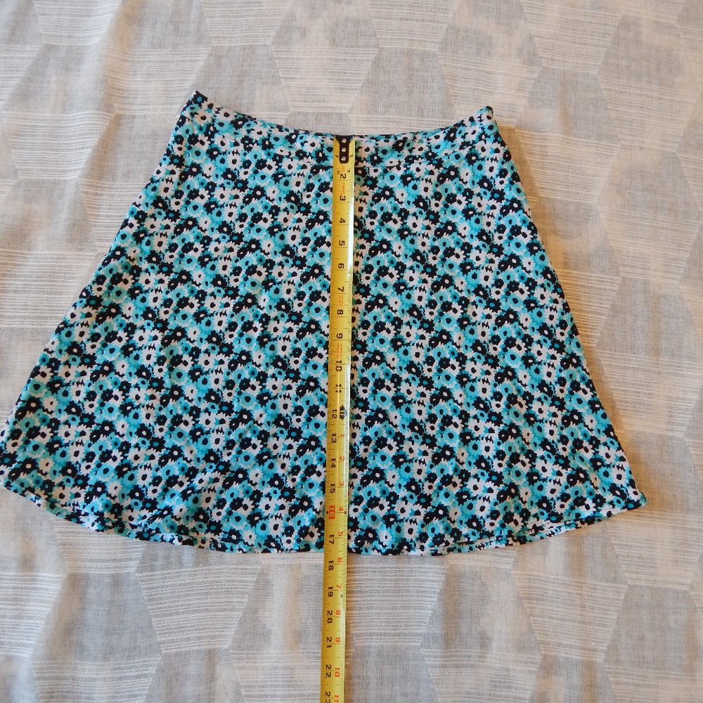 Michael Kors Floral Silk Mini Skirt Blue Sz 2 NWT - Picture 13 of 15
